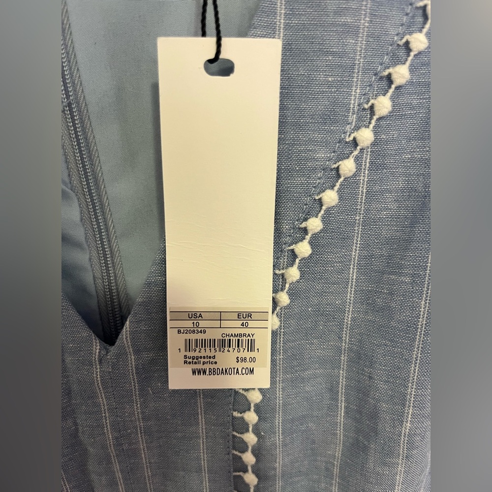 B B Dakota‎ Light Denim Cotton Dress Size 10 - Picture 7 of 9
